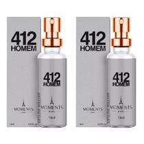 Kit 02 Perfume Masculino 412 Homen Men Moments Paris 15ml Para Bolso Bolsa Alta Fixação Amadeirado R Kit 02 Perfume Masculino 412 Homen Men Moments Paris 15ml Para Bolso Bolsa Alta Fixação Amadeirado R