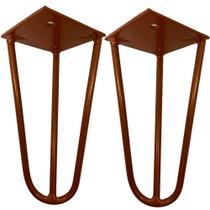 Kit 02 Pés de Ferro Aço Hairpin Legs 15 cm Bronze A01 Sofá Móveis Mesa - Inoviza