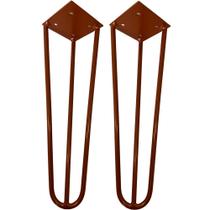 Kit 02 Pés de Ferro Aço Hairpin Legs 45 cm Bronze A01 Sofá Móveis Mesa - Inoviza Kit 02 Pés de Ferro Aço Hairpin Legs 45 cm Bronze A01 Sofá Móveis Mesa - Inoviza