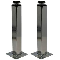 Kit 02 Pés Metal Cromado Regulável Quadrado 20 cm Para Armário M03 Balcão Móveis Cozinha - Inoviza