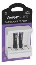 Kit 02 Pilhas Recarregáveis Aaa + Carregador 1000mah - Avant 110v/220v