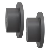 Kit 02 Pinos Suporte de Parede Madeira Preto Redondo Espelho Bolsa Cabide Decoração - Lyam Decor