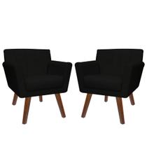 Kit 02 Poltrona Cadeira Decorativa Confortável Iza Para Sala Quarto Decoração - Império Móveis