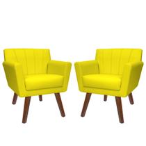 Kit 02 Poltrona Cadeira Decorativa Confortável Iza Para Sala Quarto Decoração