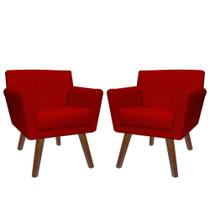 Kit 02 Poltrona Cadeira Decorativa Confortável Para Sala Quarto Decoração Iza - Império Móveis