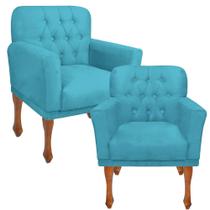 Kit 02 Poltrona Cadeira Decorativa Confortável Para Sala Quarto Decoração Recepção Clinicas Bia