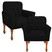 Kit 02 Poltrona Cadeira Decorativa Confortável Para Sala Quarto Decoração Recepção Clinicas Bia