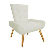 Kit 02 Poltrona Cadeira Decorativa Nani Sala de Estar Recepção Escritório Tecido Sintético Bege - KDAcanto Móveis Kit 02 Poltrona Cadeira Decorativa Nani Sala de Estar Recepção Escritório Tecido Sintético Bege - KDAcanto Móveis