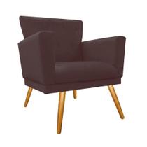 Kit 02 Poltrona Cadeira Mind Decorativa Recepção Sala De Estar Suede Marrom - KDAcanto Móveis