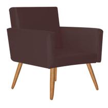 Kit 02 Poltrona Cadeira Nina Decorativa Recepção Sala De Estar Suede Marrom - KDAcanto Móveis Kit 02 Poltrona Cadeira Nina Decorativa Recepção Sala De Estar Suede Marrom - KDAcanto Móveis