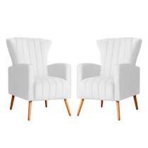 Kit 02 Poltrona Decorativa Melinda Suede Branco - FM Kit 02 Poltrona Decorativa Melinda Suede Branco - FM