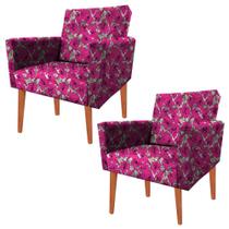 Kit 02 Poltrona Decorativa Nina Puff A6