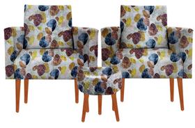 Kit 02 Poltrona Decorativa Nina + Puff Suede 206 Kit 02 Poltrona Decorativa Nina + Puff Suede 206