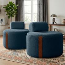 Kit 02 Poltrona Decorativa Orgânica Erica Sala Bouclê Luxo