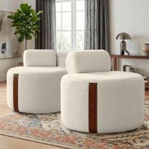 Kit 02 Poltrona Decorativa Orgânica Erica Sala Bouclê Luxo