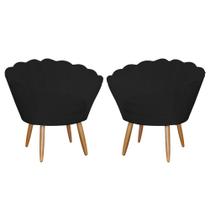 Kit 02 Poltrona Decorativa Pétala belo tok - Suede