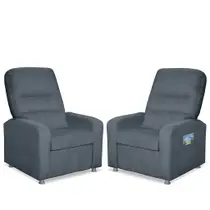 Kit 02 Poltrona Do Papai Reclinável Confortável Suede Azul Turquesa