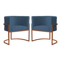 Kit 02 Poltrona Luana Luxo Suede Royal Base Bronze - FM Kit 02 Poltrona Luana Luxo Suede Royal Base Bronze - FM