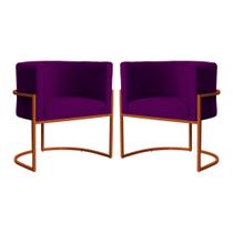 Kit 02 Poltrona Luana Luxo Veludo Roxo Base Bronze - FM Kit 02 Poltrona Luana Luxo Veludo Roxo Base Bronze - FM