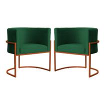 Kit 02 Poltrona Luana Luxo Veludo Verde Base Bronze - FM Kit 02 Poltrona Luana Luxo Veludo Verde Base Bronze - FM
