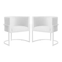 Kit 02 Poltrona Luana Suede Branco Base Branca Luxo - FM Kit 02 Poltrona Luana Suede Branco Base Branca Luxo - FM