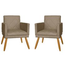 Kit 02 Poltrona Nina em Suede com Pés Palito Kit 02 Poltrona Nina em Suede com Pés Palito