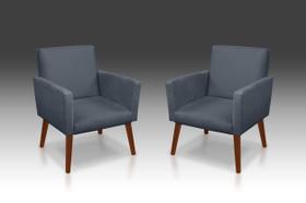 Kit 02 poltrona nina suede azul turquesa - modena decor
