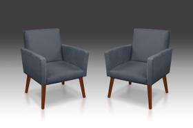 Kit 02 poltrona nina suede azul turquesa - modena decor Kit 02 poltrona nina suede azul turquesa - modena decor