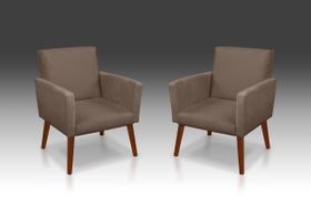 Kit 02 poltrona nina suede capucino- modena decor Kit 02 poltrona nina suede capucino- modena decor