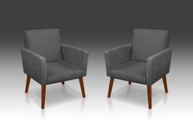 Kit 02 poltrona nina suede grafite-modena decor