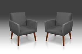 Kit 02 poltrona nina suede grafite-modena decor Kit 02 poltrona nina suede grafite-modena decor