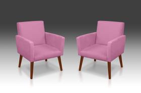 kit 02 poltrona nina suede rose -modena decor kit 02 poltrona nina suede rose -modena decor