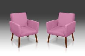 kit 02 poltrona nina suede rose -modena decor kit 02 poltrona nina suede rose -modena decor