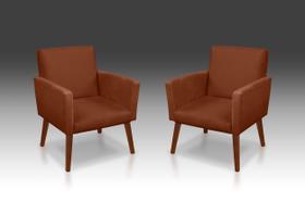 Kit 02 poltrona Nina suede terracota -Modena Decor