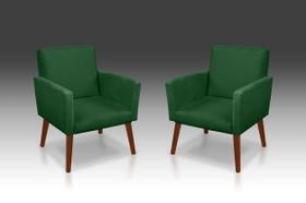 Kit 02 Poltrona Nina suede Verde- Modena Decor