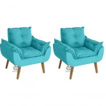 Kit 02 Poltrona Opala Azul Turquesa Kit 02 Poltrona Opala Azul Turquesa