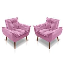 Kit 02 Poltrona Opala Decorativa 4 almofadas 40 x 40