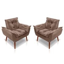 Kit 02 Poltrona Opala Decorativa Suede