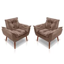 Kit 02 Poltrona Opala Decorativa Suede