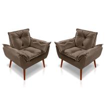 Kit 02 Poltrona Opala Decorativa Suede