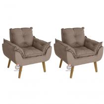 Kit 02 Poltrona Opala Suede Capuccino Kit 02 Poltrona Opala Suede Capuccino