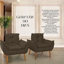 Kit 02 Poltrona Opala Suede Marrom Decorativa Sala Escritório, salão, quarto, recepção - Modena Decor Kit 02 Poltrona Opala Suede Marrom Decorativa Sala Escritório, salão, quarto, recepção - Modena Decor