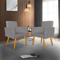 kit 02 Poltrona para Salão de Beleza Nina Pés Palito Suede