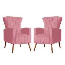 Kit 02 Poltrona Pés de Palito Melinda Suede