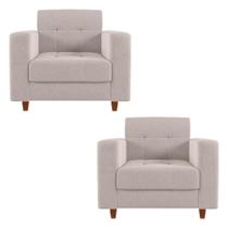 Kit 02 Poltronas Arezzo Pés Chanfrado Castanho