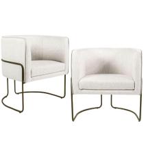 Kit 02 Poltronas Bronze Betina D02 Creme A-48