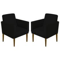 Kit 02 Poltronas Cadeira Decorativa Resistente Confortável Direto da Fábrica para Clinica Recepção Hotel Nina Glamour - Nanda Decor