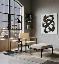 Kit 02 Poltronas Cadeiras Decorativas Base Em Aço Carbono Norah