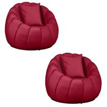 Kit 02 Poltronas Concha Almofada Base Arco Giratória Veludo