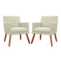 Kit 02 Poltronas Decorativa Cecília Suede Cores Variadas - DS Estofados